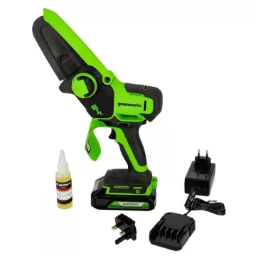   Láncfűrész akkumulátoros Greenworks® G24MCS10K2 24V ⇔ 10 cm - 2Ah akku + 2Ah micro töltő - eredeti minőségi alkatrész*