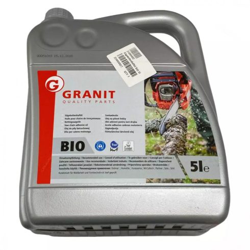 Granit® BIO növényi bázisú lánckenőolaj -  5 liter - eredeti minőségi olaj*