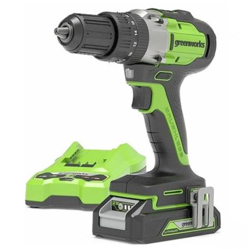 Fúró-csavarozó akkumulátoros Greenworks® GD24DD60K2 24V 60 Nm - akkuval és töltővel - eredeti minőségi alkatrész*