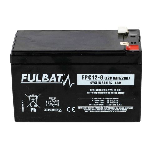 Akkumulátor  Fulbat® 12V - 8Ah - FPC12-8 - eredeti prémium minőségű alkatrész*