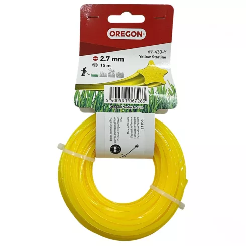 Oregon Yellow Starline csillag profilú fűkasza damil 2.7 mm 15 méter 69-430-Y