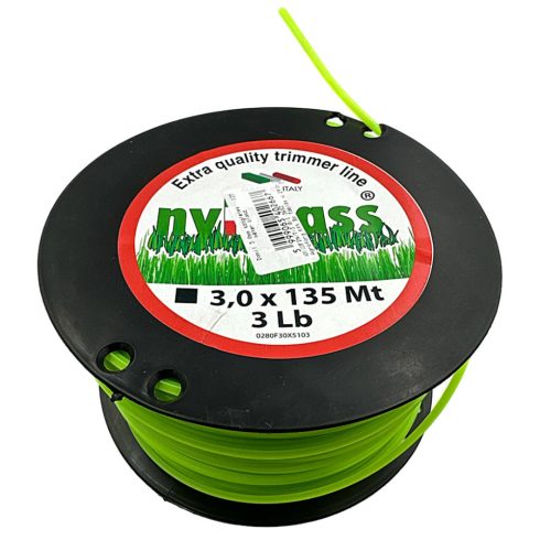 Fűkasza damil Nylgrass® ∅ 3.0 mm négyszög profil ⇔ 135 méter - FIN/T/3.0/1.36SZ - eredeti minőségi alkatrész* 