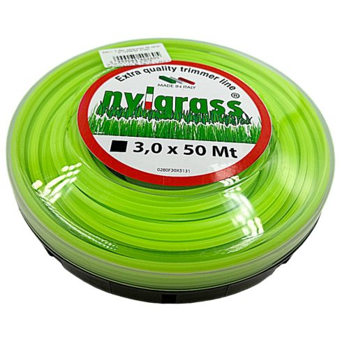 Fűkasza damil Nylgrass® ∅ 3.0 mm négyszög profil ⇔ 50 méter - FIN/T/3.0/0.5/SZ/B - eredeti minőségi alkatrész* 