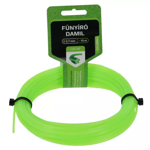 Prémium minőségű fűkasza damil 2.7 mm csillag profil 15 méter olasz FIN027/CS
