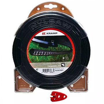   Kramp®  fűkasza damil + vágókés ∅ 3.0 mm Nylsaw® bordázott négyszög profil - 37 méter  - NL3037NKR - eredeti minőségi alkatrész*