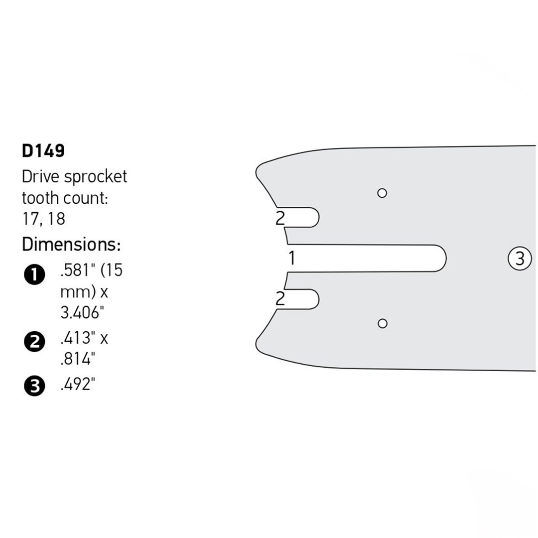 Oregon D149 befogatás robbantott ábra és méretezés