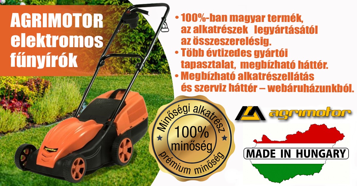 Agrimotor® FM 3310 elektromos fűnyíró - fűgyűjtős - ∅ 33 cm - 1000 W - Made in Hungary