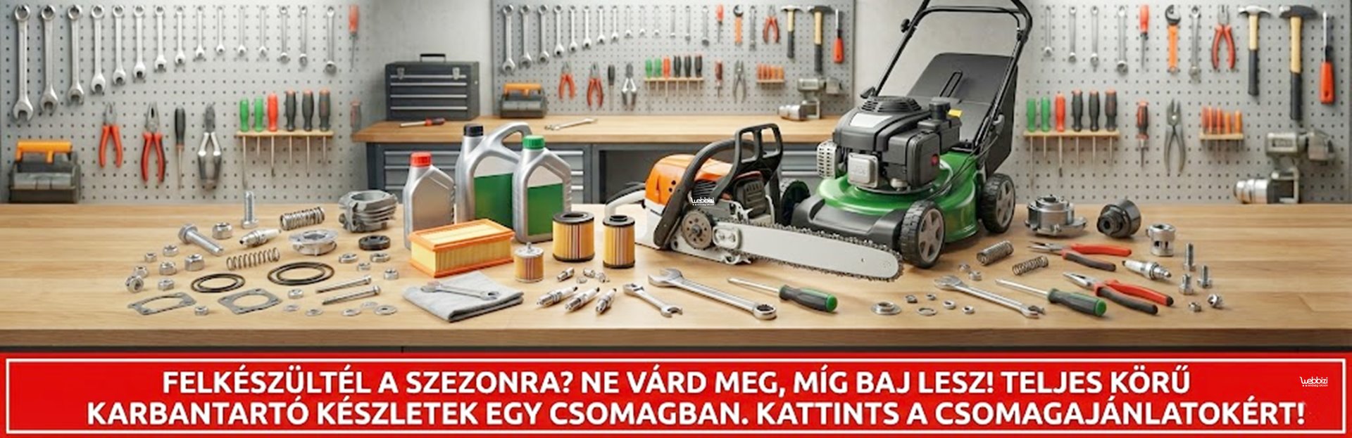 Karbantartó készletek kerti gépekhez és szerszámokhoz